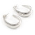 Medium Half Hoop Earrings In Silver Plated Metal - 30mm L - view 6