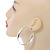55mm Polished Classic Hoop Earrings In Silver Tone - view 3