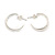 Small Polished Silver Tone Half Hoop Earrings - 18mm D - view 7