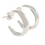 Small Polished Silver Tone Half Hoop Earrings - 18mm D - view 8