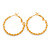 Medium Twisted Hoop Earrings In Gold Plated Metal - 30mm D - view 5