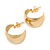 Small Polished Gold Plated Half Hoop Earrings - 18mm D - view 6