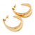 Medium Half Hoop Earrings In Gold Plated Metal - 30mm L - view 5
