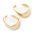 Medium Polished Gold Plated Half Hoop/ Creole Earrings - 37mm L - view 6