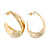 Medium Polished Gold Plated Half Hoop/ Creole Earrings - 37mm L - view 4