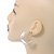 Medium Ribbed Silver Plated Half Hoop/ Creole Earrings - 35mm L - view 3