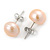 Cream Coloured Freshwater Pearl Stud Earrings In Silver Tone - 10mm L - view 5