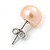 Cream Coloured Freshwater Pearl Stud Earrings In Silver Tone - 10mm L - view 3