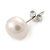 9mm White Freshwater Pearl Stud Earrings In Silver Tone - view 4