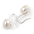 10mm Bridal/ Wedding Lustrous White Off-Round Freshwater Pearl Earrings In Silver Tone - 20mm L - view 5