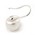 10mm Bridal/ Wedding Lustrous White Off-Round Freshwater Pearl Earrings In Silver Tone - 20mm L - view 3