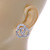 Bridal Clear Crystal Trinity Stud Earrings In Silver Tone - 22mm D - view 3