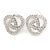Bridal Clear Crystal Trinity Stud Earrings In Silver Tone - 22mm D