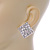 Bridal Silver Tone Pave Set Clear Crystal Square Stud Earrings - 20mm L - view 3