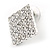 Bridal Silver Tone Pave Set Clear Crystal Square Stud Earrings - 20mm L - view 4