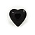 Small Black Acrylic Heart Stud Earrings In Silver Tone - 10mm L - view 7