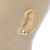 Small Cream Coloured Faux Pearl Stud Earrings In Gold Tone - 10mm D - view 2
