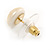 Small Cream Coloured Faux Pearl Stud Earrings In Gold Tone - 10mm D - view 6