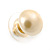 Small Cream Coloured Faux Pearl Stud Earrings In Gold Tone - 10mm D - view 4