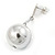 Mirrored Silver Ball Drop Earrings - 45mm L/ 18mm D - view 4