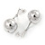 Mirrored Silver Ball Drop Earrings - 45mm L/ 18mm D - view 5