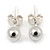 Tiny Ball Stud Earrings In Silver Tone - 4mm - view 7