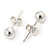 Tiny Ball Stud Earrings In Silver Tone - 4mm - view 4