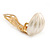 Cream Faux Pearl Clip On Earrings In Gold Tone - 10mm - view 3