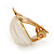 Cream Faux Pearl Clip On Earrings In Gold Tone - 10mm - view 4