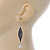 Marcasite Slim Hematite Crystal Leaf Drop Earrings In Antique Silver Tone - 65mm L - view 3