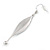Marcasite Slim Hematite Crystal Leaf Drop Earrings In Antique Silver Tone - 65mm L - view 6