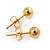 Tiny Ball Stud Earrings In Gold Tone - 4mm D - view 4