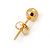 Tiny Ball Stud Earrings In Gold Tone - 4mm D - view 5