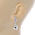 Silver Plated Clear Crystal Ball Drop Earrings - 35mm L - view 4