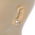Small Cream Acrylic Heart Stud Earrings In Gold Tone - 10mm L - view 2
