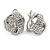 Silver Tone Clear Crystal Knot Clip On Earrings - 15mm L - view 2