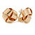 Gold Tone Textured Knot Clip On Earrings - 20mm D - view 2