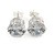 9mm Round Cut Clear CZ Stud Earrings In Silver Tone - view 4