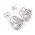 9mm Round Cut Clear CZ Stud Earrings In Silver Tone - view 6