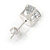 9mm Round Cut Clear CZ Stud Earrings In Silver Tone - view 5