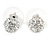 3 Pairs of Crystal Ball Drop and Stud Earring Set In Silver Tone- 10mm, 8mm, 6mm - view 5