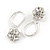 3 Pairs of Crystal Ball Drop and Stud Earring Set In Silver Tone- 10mm, 8mm, 6mm - view 3