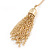 Gold Plated Tassel with Long Chain Drop Earrings - 12cm L - view 5