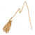Gold Plated Tassel with Long Chain Drop Earrings - 12cm L - view 3