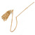 Gold Plated Tassel with Long Chain Drop Earrings - 12cm L - view 4