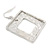 Light Silver Tone Hammered Square Double Frame Earrings - 45mm L - view 4