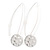 Silver Tone Hammered Coin Drop Earrings - 75mm L