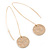 Gold Plated Hammered Coin Drop Earrings - 75mm L - view 6