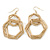 Brushed Gold Tone Geometric Octagonal Multi Hoop Drop Earrings - 70mm L - view 6