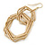 Brushed Gold Tone Geometric Octagonal Multi Hoop Drop Earrings - 70mm L - view 3